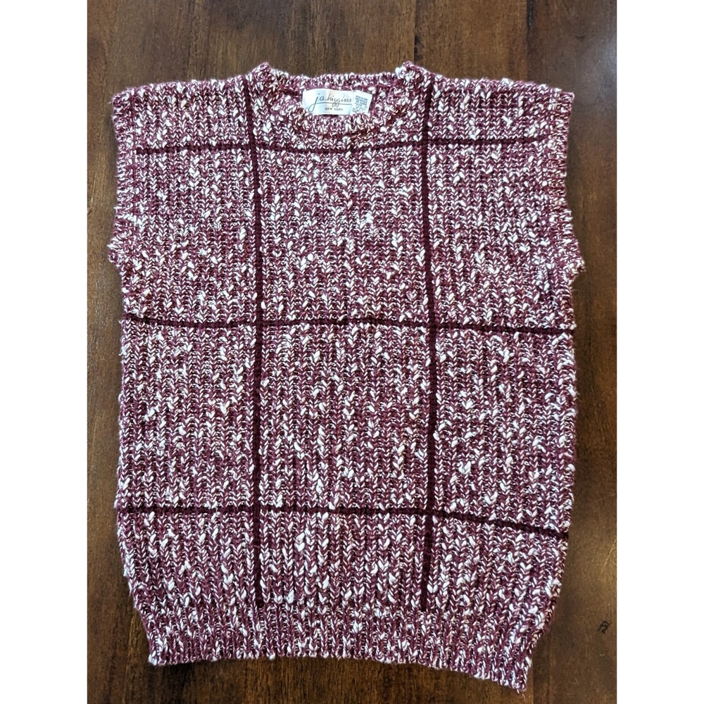 Vintage J.A. Higgins Sweater Vest Burgundy Retro Size Small Grandpacore